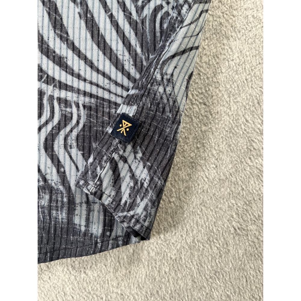 Roark Artifacts of Adventure Bless Up Marrakech Shirt Mens L Grey Zebra Print - Picture 5 of 9